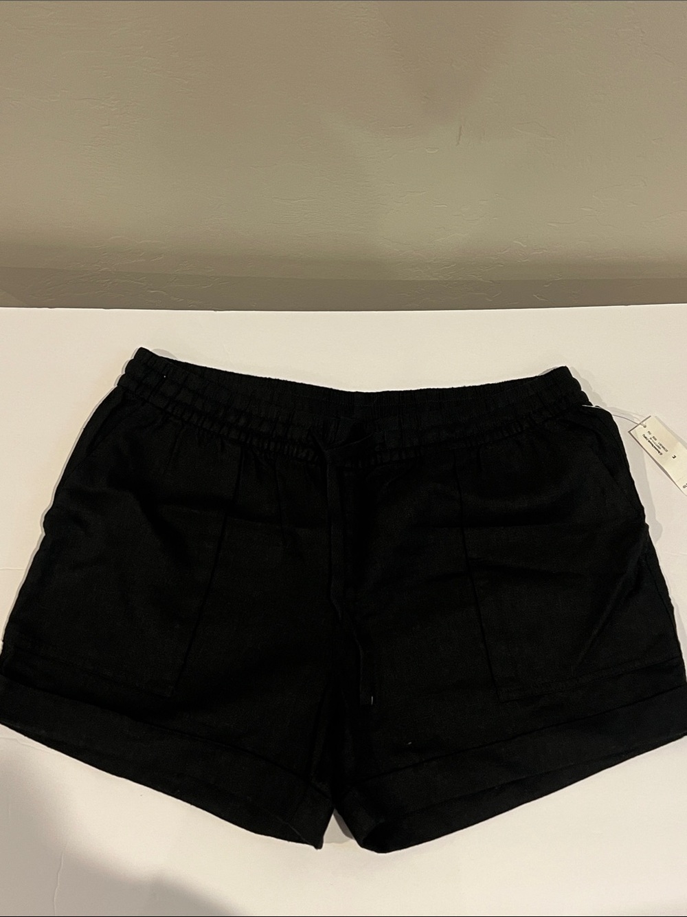 Old Navy Black Linen Blend Drawstring Shorts